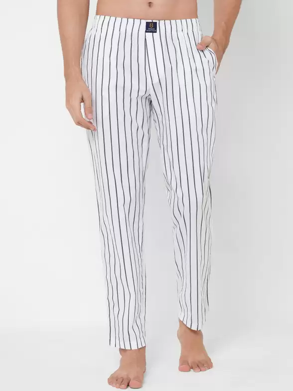 Men Striped Pure Cotton Lounge Pants - image 7