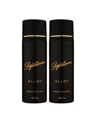 Signature Men Set Of 2 Alloy Long Lasting body Spray - 200 ml Each