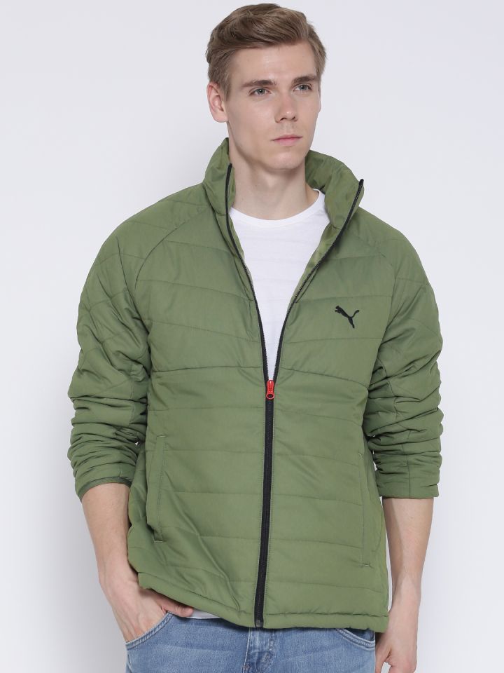 Olive green puma jacket sales