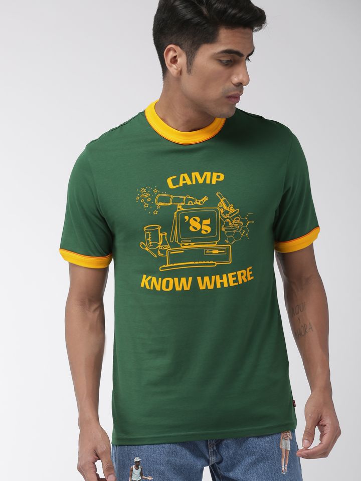 Buy Levis X Stranger Things Men Green Printed Round Neck T Shirt