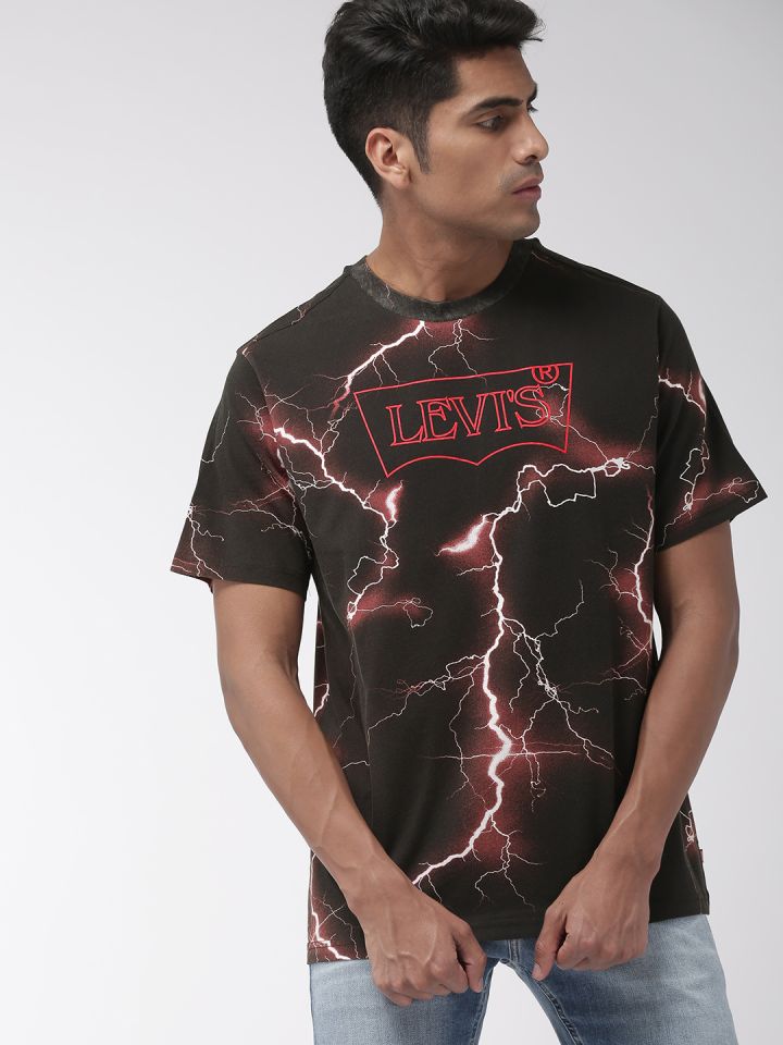 Buy Levis X Stranger Things Men Black & Red Printed Round Neck T Shirt -  Tshirts for Men 10129335 | Myntra