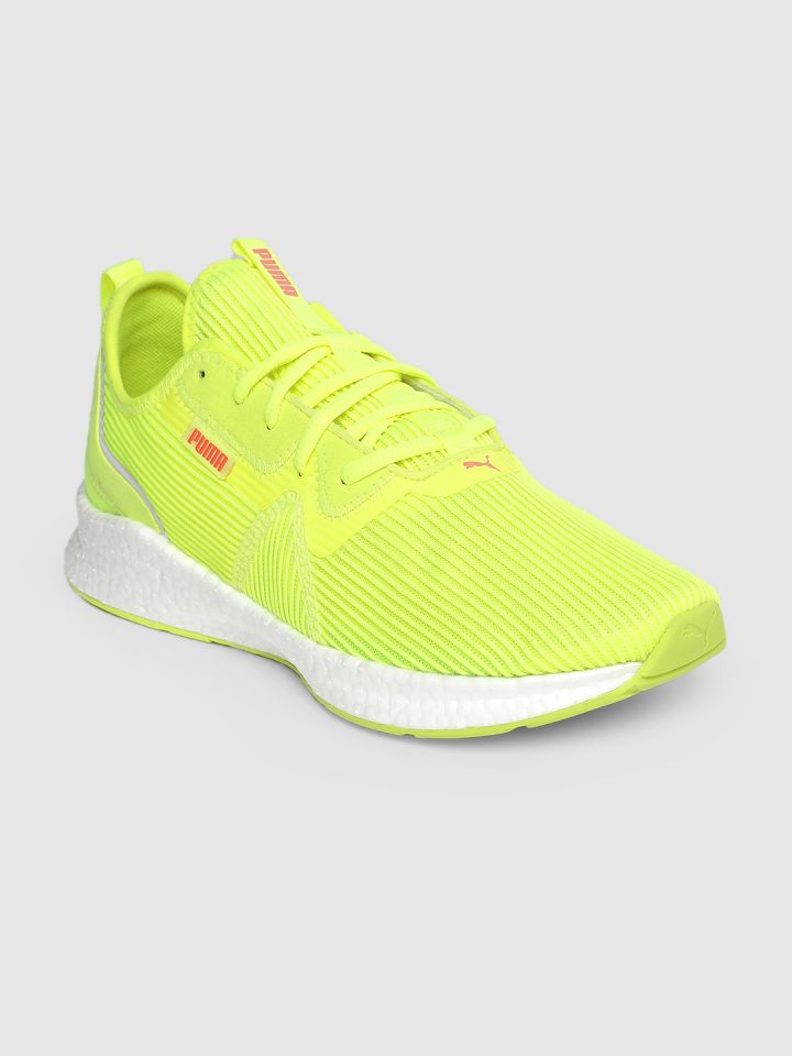 fluorescent green tennis shoes
