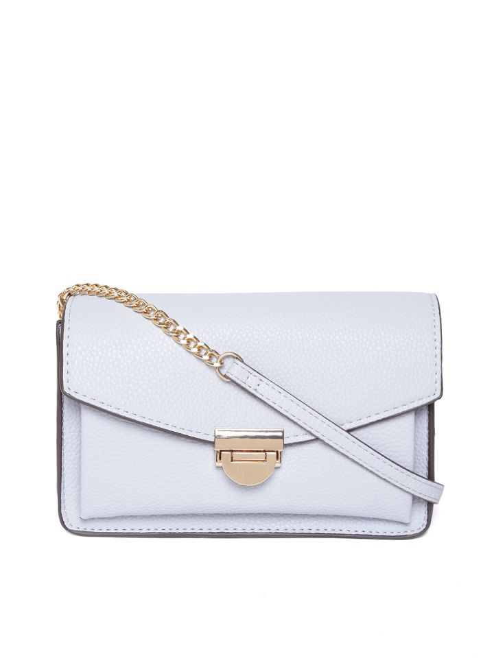 Mango blue solid sling bag online