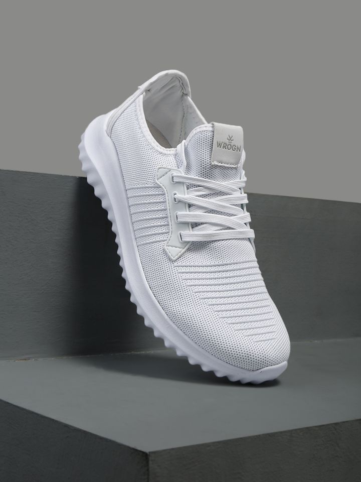 WROGN Men White Textured Sneakers