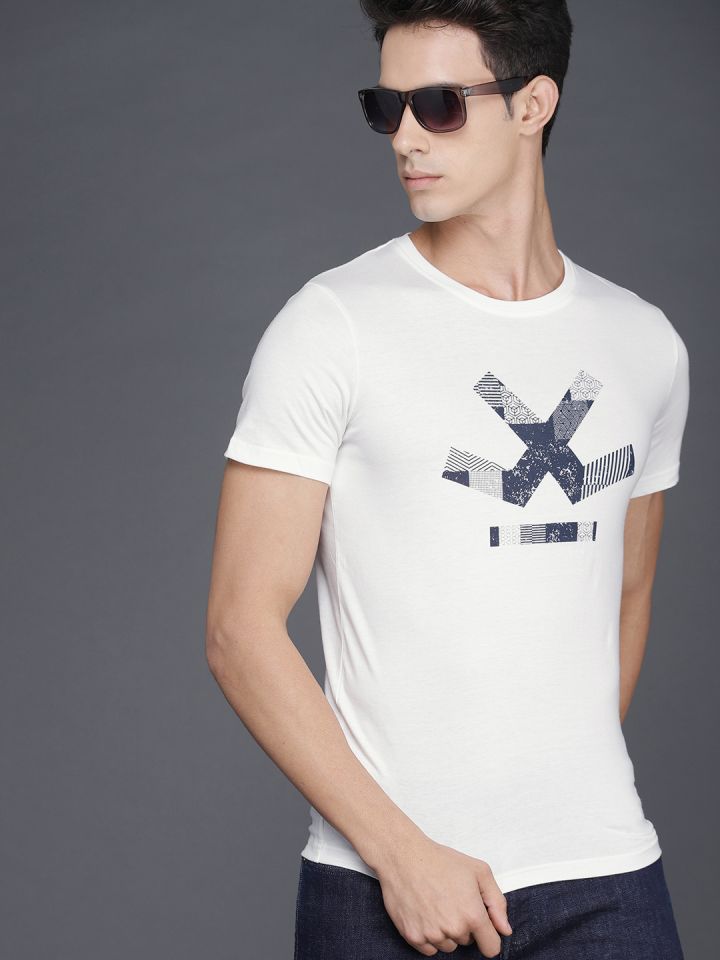 Wrogn blue hot sale t shirt