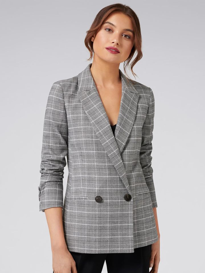 Forever new check blazer hotsell