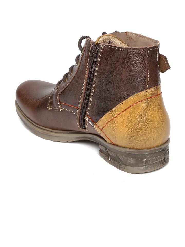 Buckaroo Men Dark Brown Leather Boots
