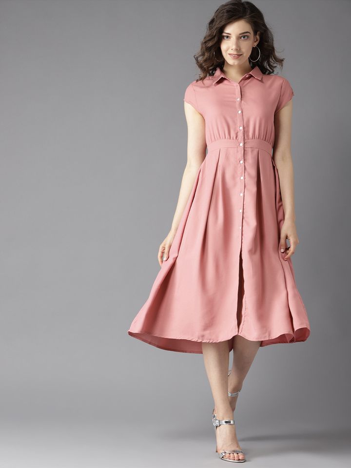 women's midi shirt dress
