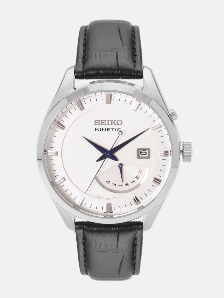 Seiko kinetic leather strap srn071 srn071p1 srn071p men's watch outlet