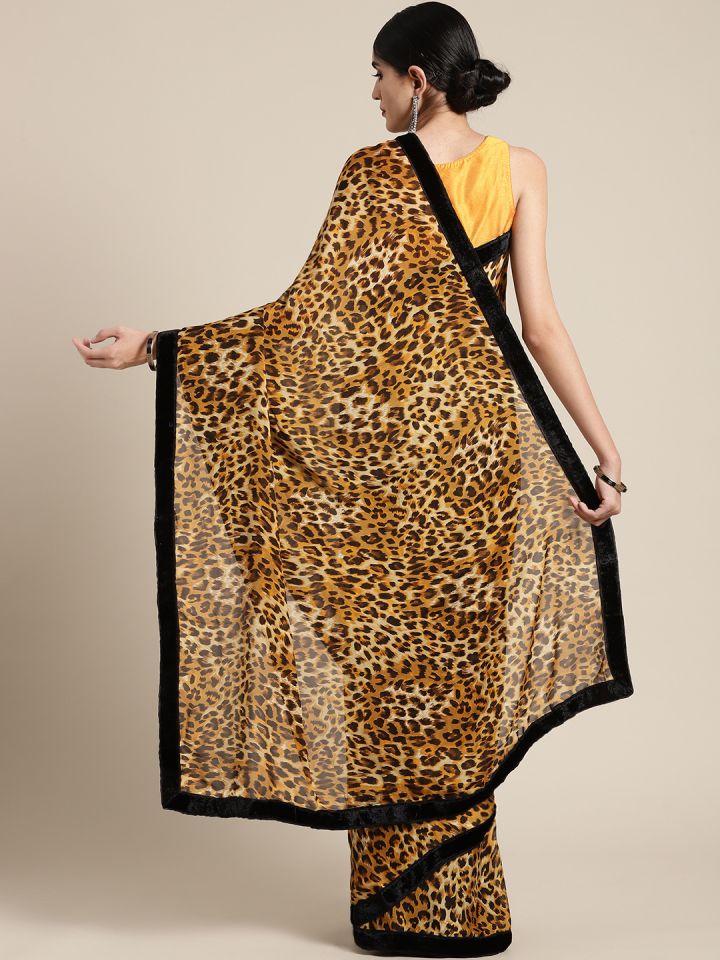 Buy Tikhi Imli Beige Mustard Yellow Animal Print Saree Sarees For Women 10237661 Myntra See more ideas about floral print sarees, printed sarees, saree. tikhi imli beige mustard yellow animal print saree