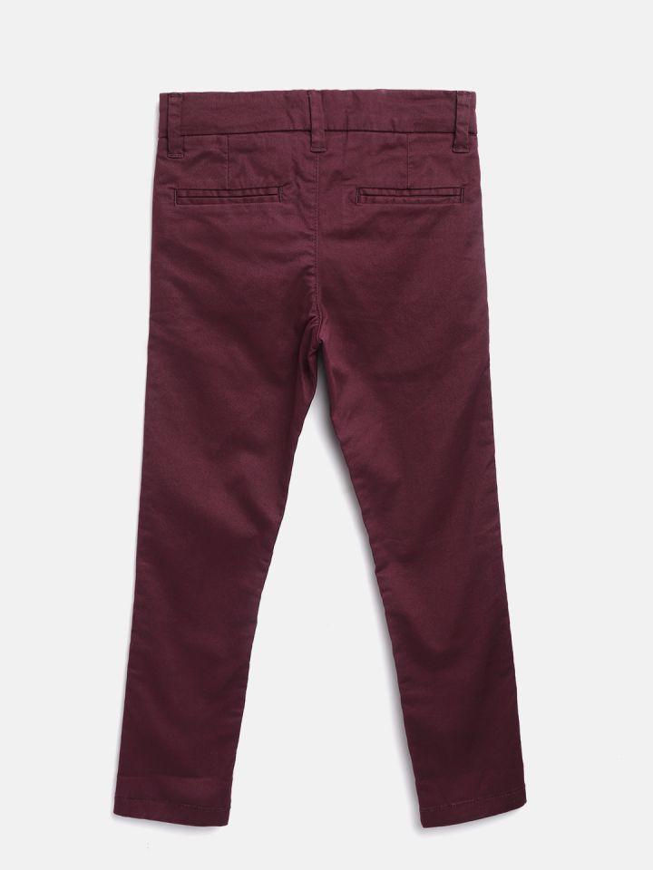 Boys shop burgundy chinos