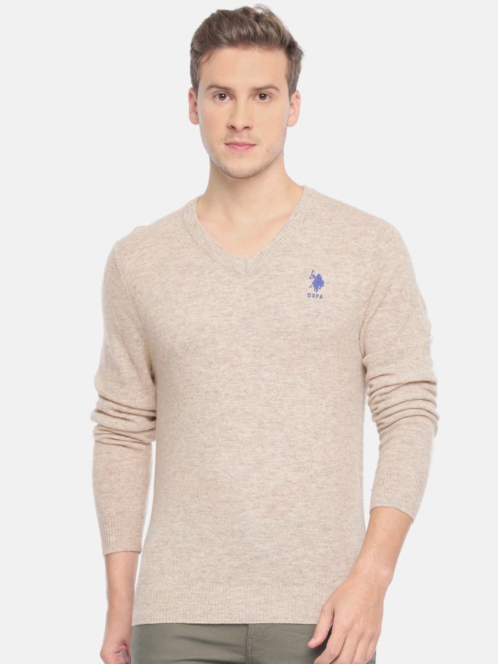 beige polo sweater