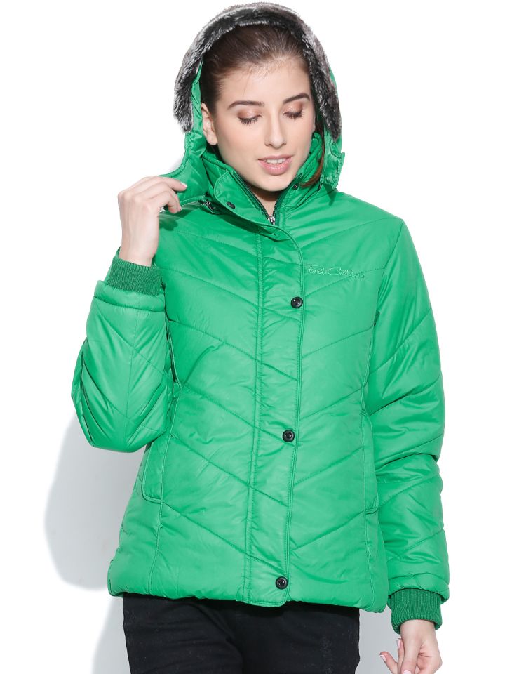 Fort Collins Green Padded Jacket with Detachable Hood