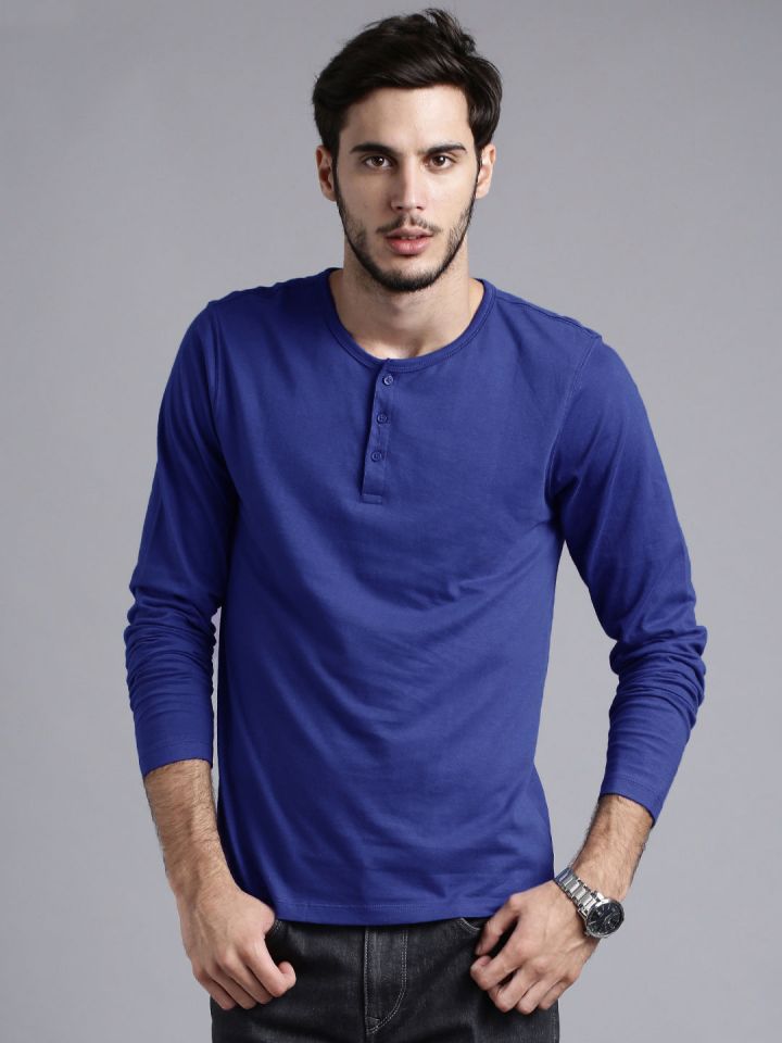 Henley t shirt myntra 2025