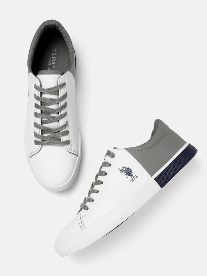 Bordenden Ombord snatch Buy U.S. Polo Assn. Men White & Grey Colourblocked Sneakers - Casual Shoes  for Men 10331501 | Myntra