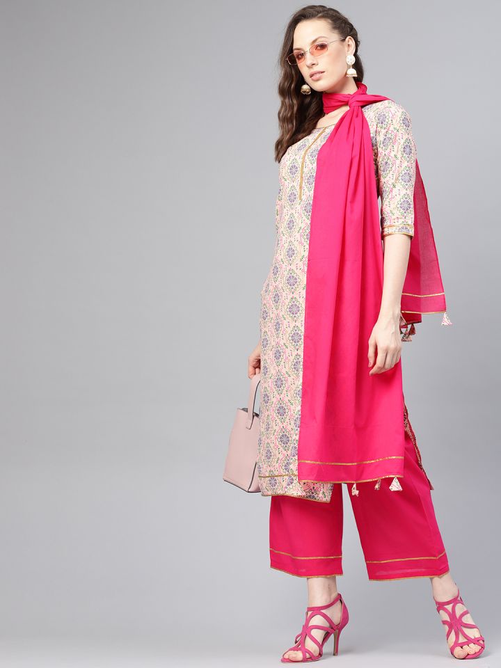 palazzo suit sets myntra
