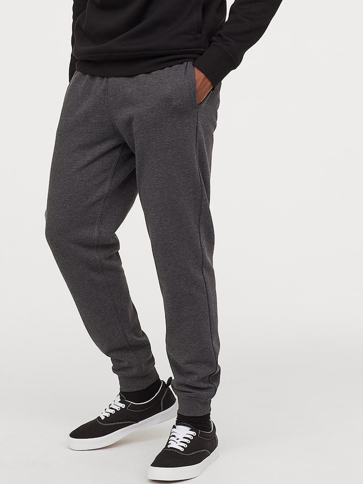 Buy H&M Men Charcoal Grey Sweatpants Regular Fit - Track Pants for Men  10364467