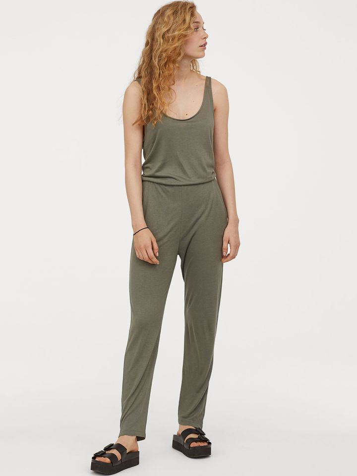 h&m beige jumpsuit