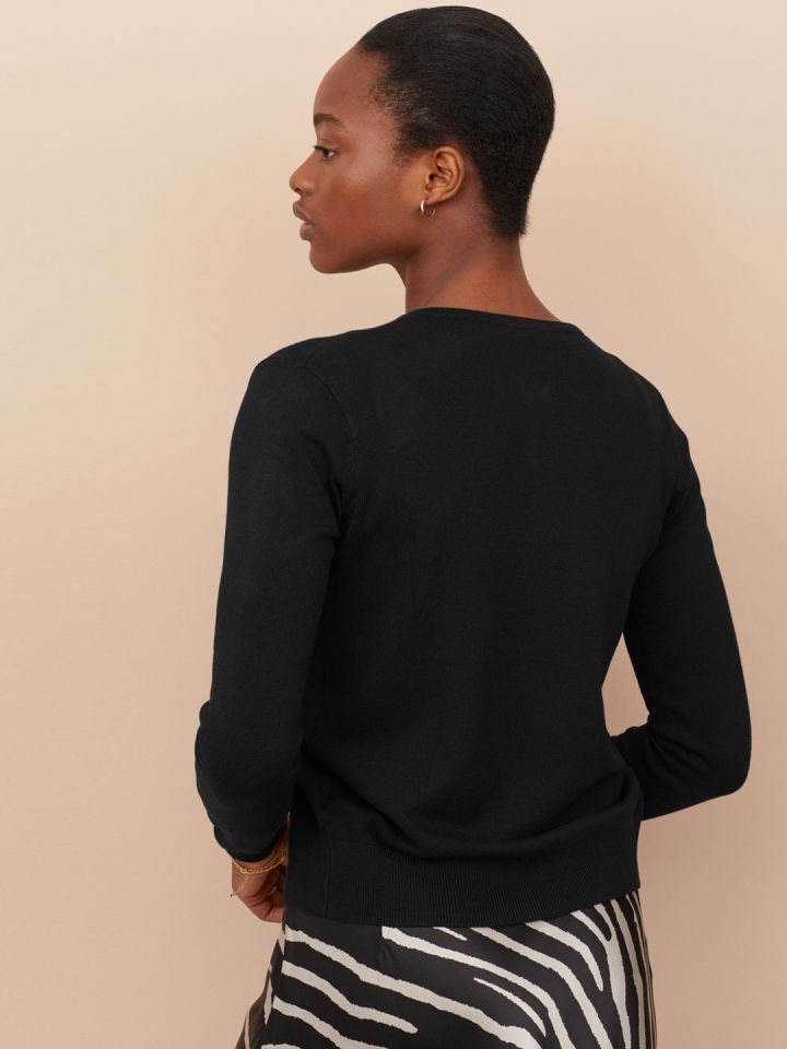 Womens black fine knit jumper on sale