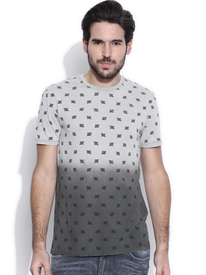 Buy Celio Grey Ombre Dyed Printed T Shirt Tshirts For Men