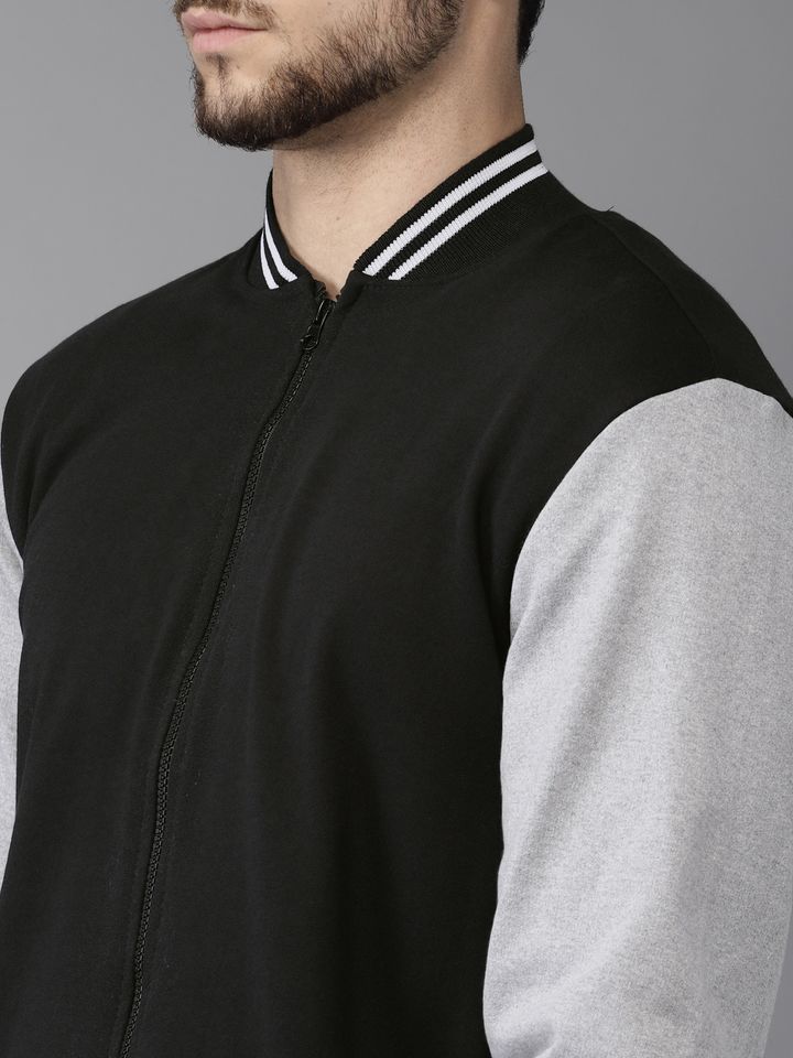 campus sutra black bomber jacket