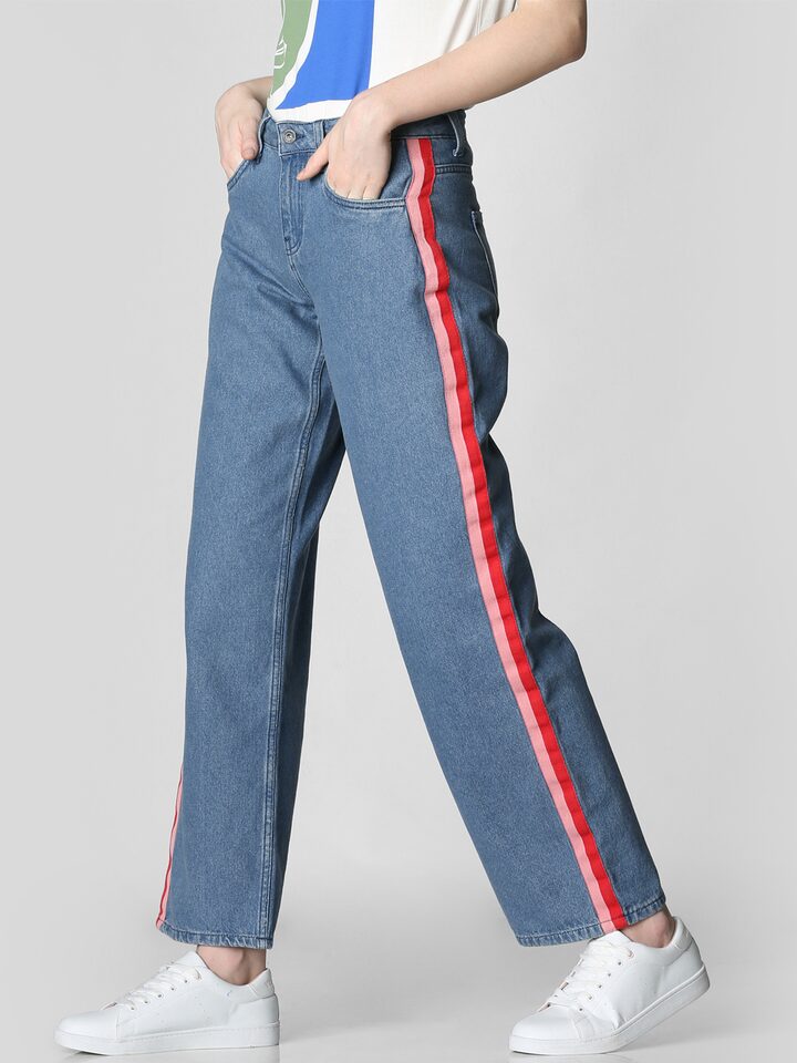 side stripe jeans myntra