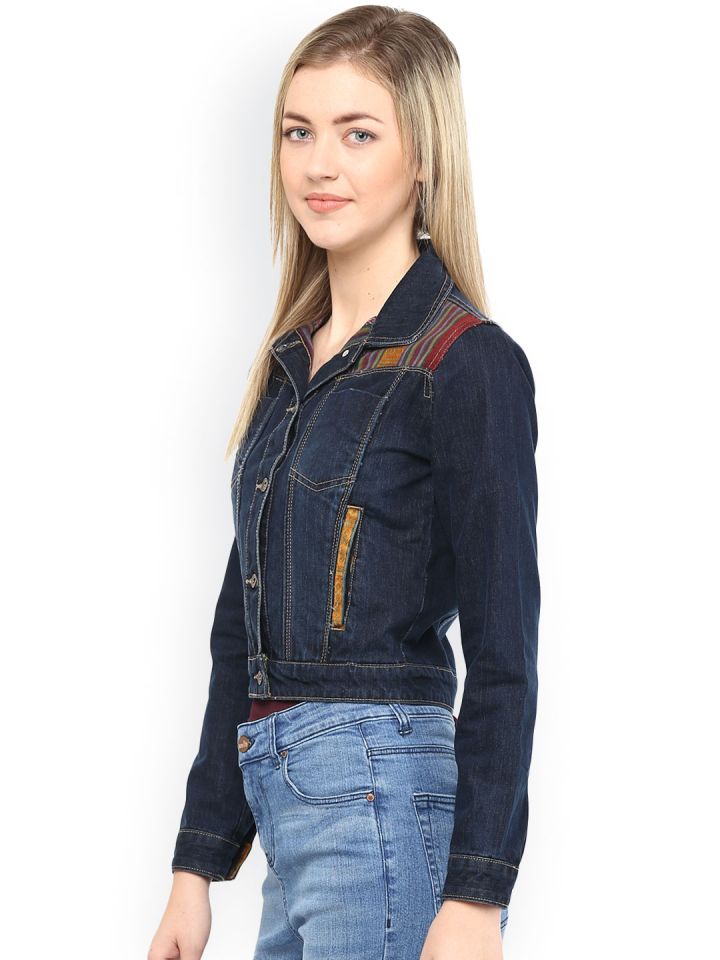Buy Upper Class Blue Denim Jacket Jackets for Women 1046566 Myntra