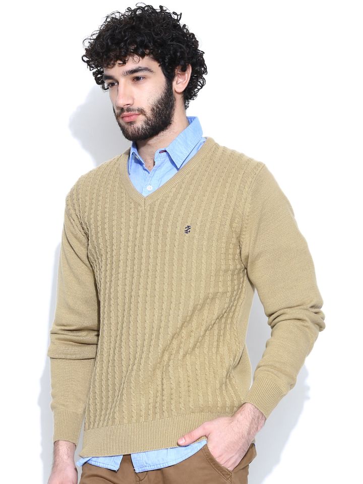 Buy IZOD Beige Cable Knit Sweater Sweaters for Men 1049479 Myntra