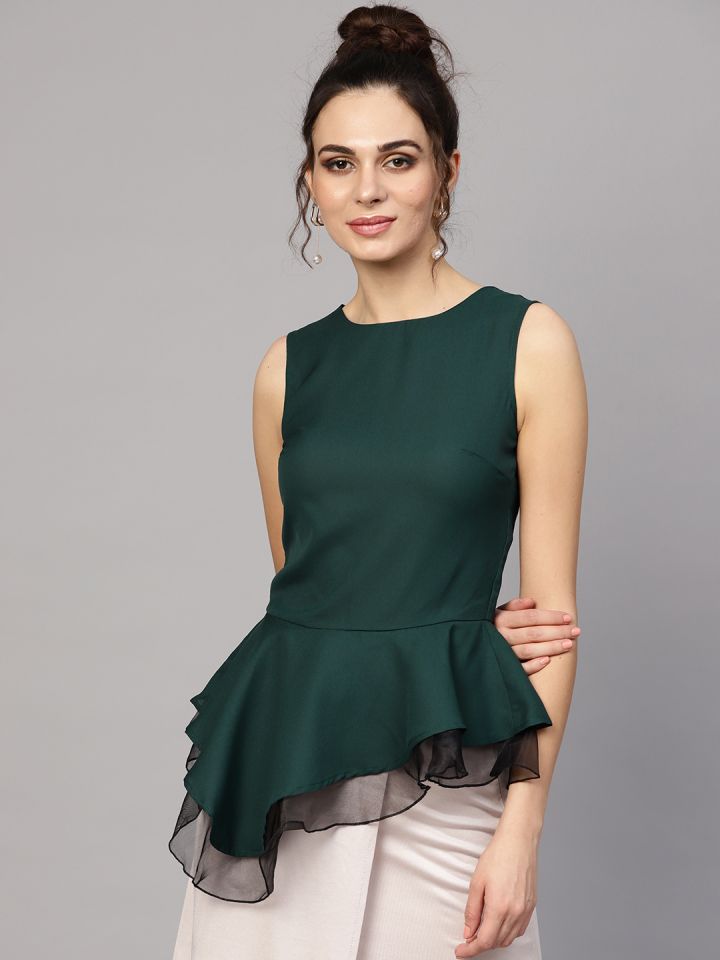 Green shop peplum shirt