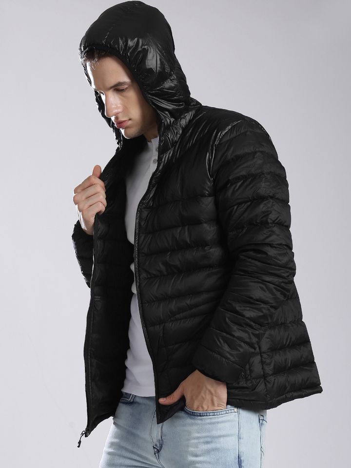 Buy Nautica Black Hooded Puffer Jacket 