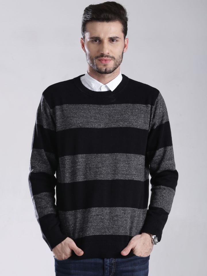 grey striped sweater