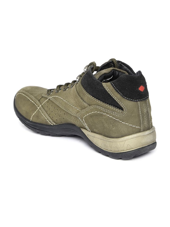 Lee Cooper Men Olive Green Leather Casual Shoes