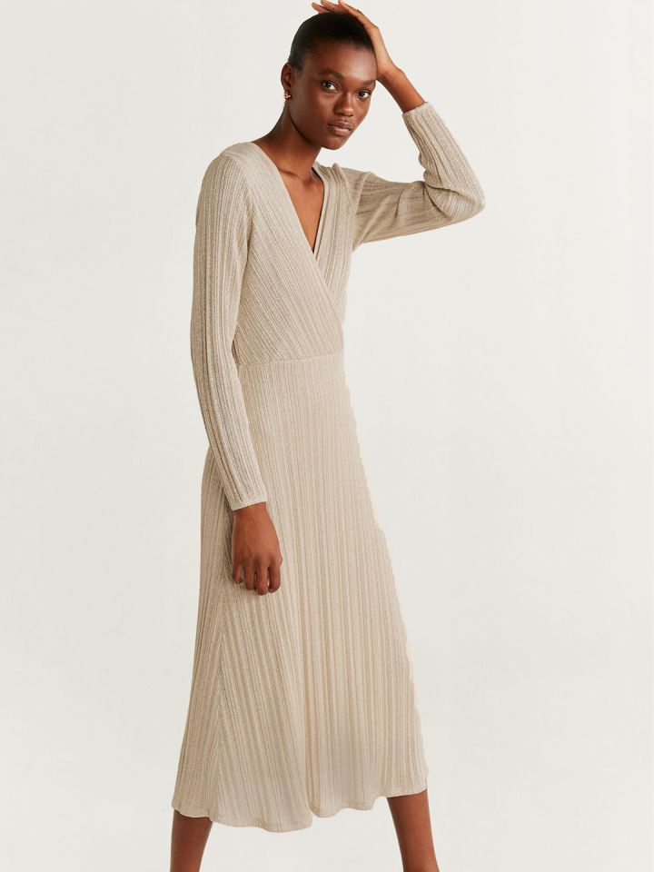 Mango striped wrap dress top