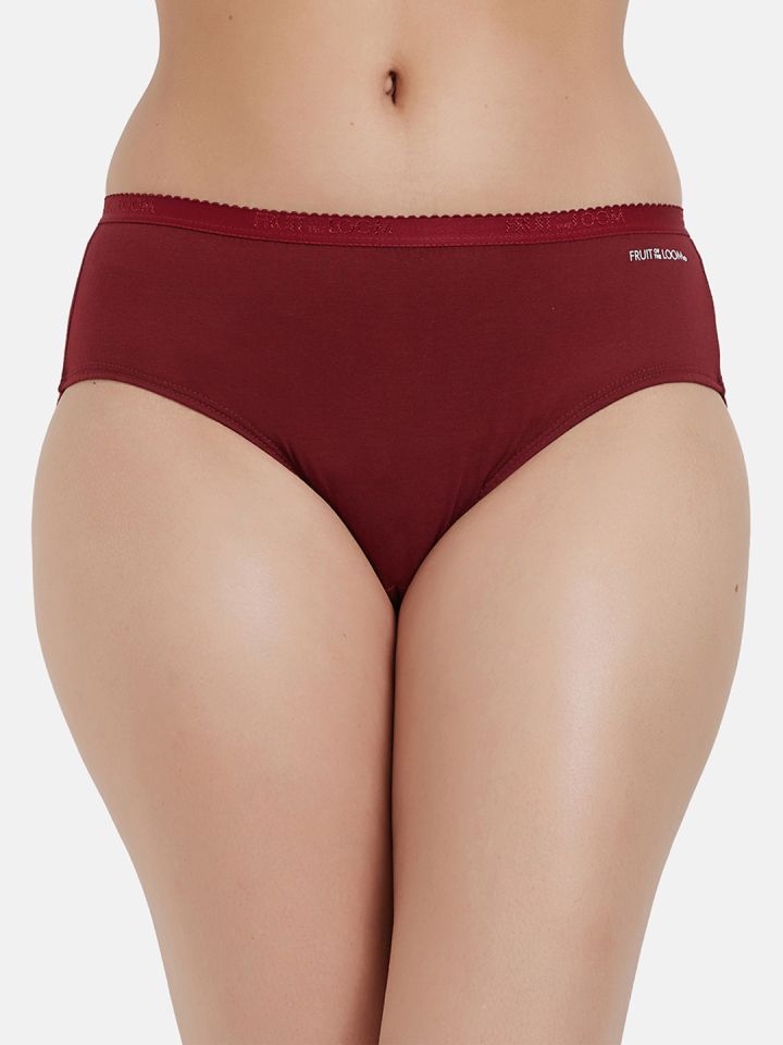 Buy Fruit Of The Loom Women Pack Of 2 Solid Hipster Briefs FHPS02 2P DA1S2  - Briefs for Women 10674496