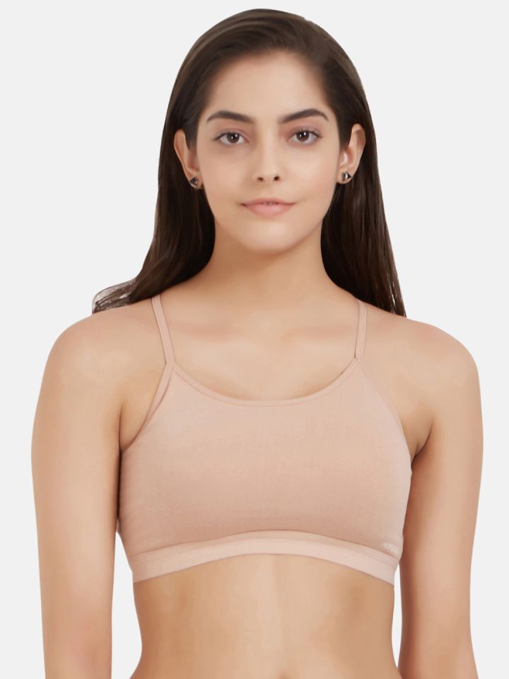 Buy Fruit Of The Loom Beige Solid Non Wired Non Padded Sports Bra FCTS02  A1S4 - Bra for Women 10674600