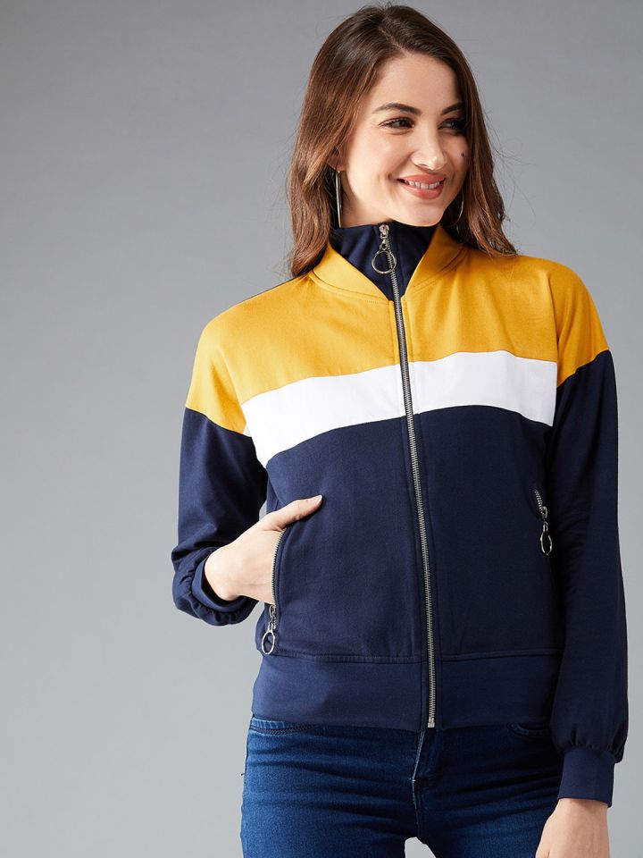 Blue and yellow deals bomber jacket