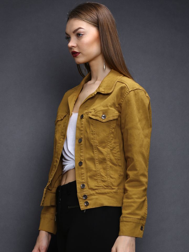 Mustard denim store jacket womens