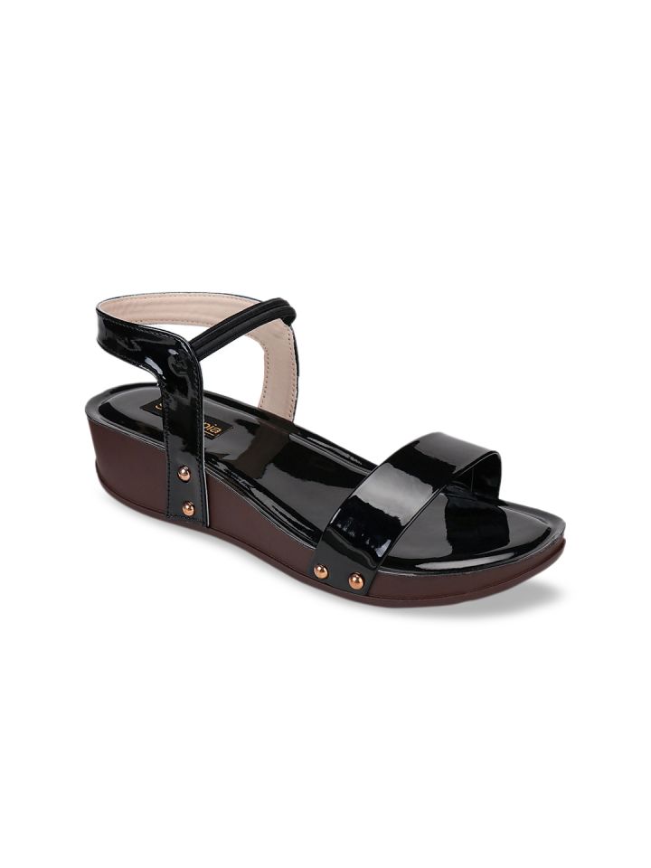 Buy Shoetopia Women Black Solid Sandals Heels for Women 10700434