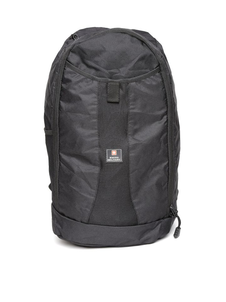 Buy SWISS MILITARY Unisex Black Foldable Water Resistant Backpack