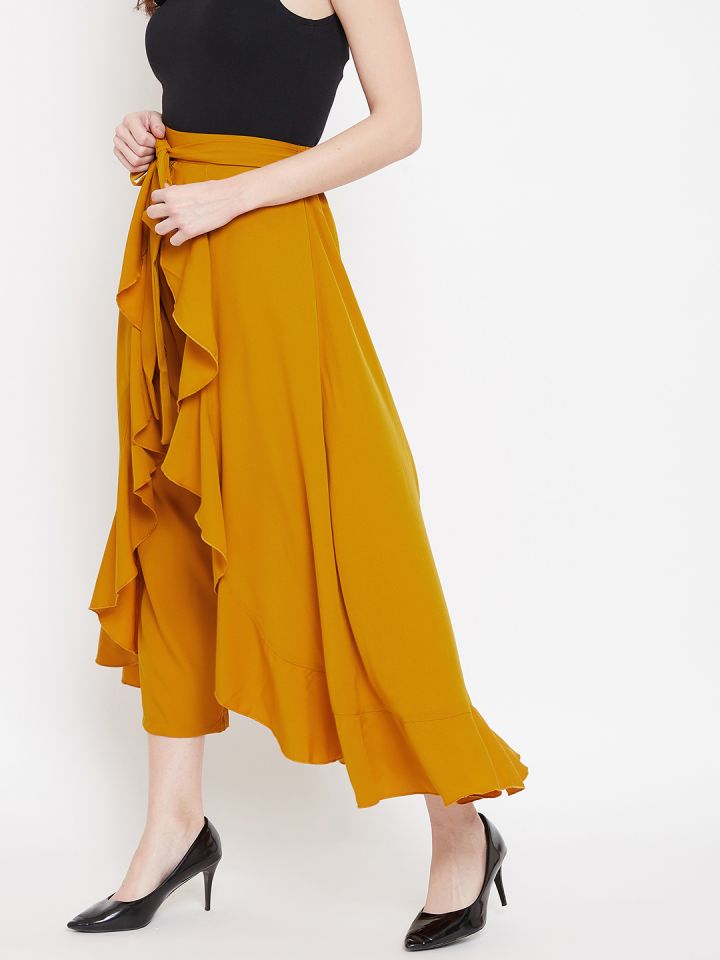 Mustard yellow discount ruffle skirt