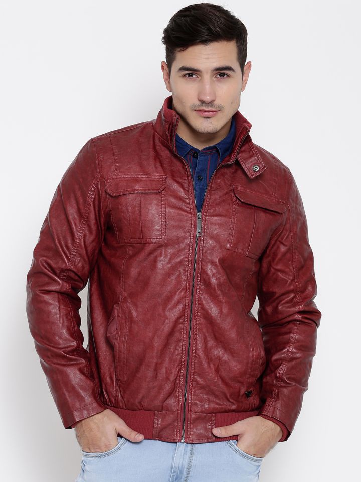 Buy Allen Solly Red Biker Jacket Jackets For Men 1075600 Myntra