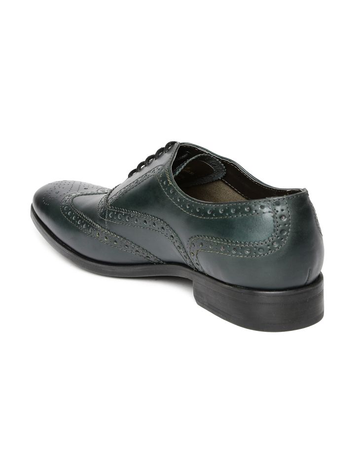 Clarks online green brogues