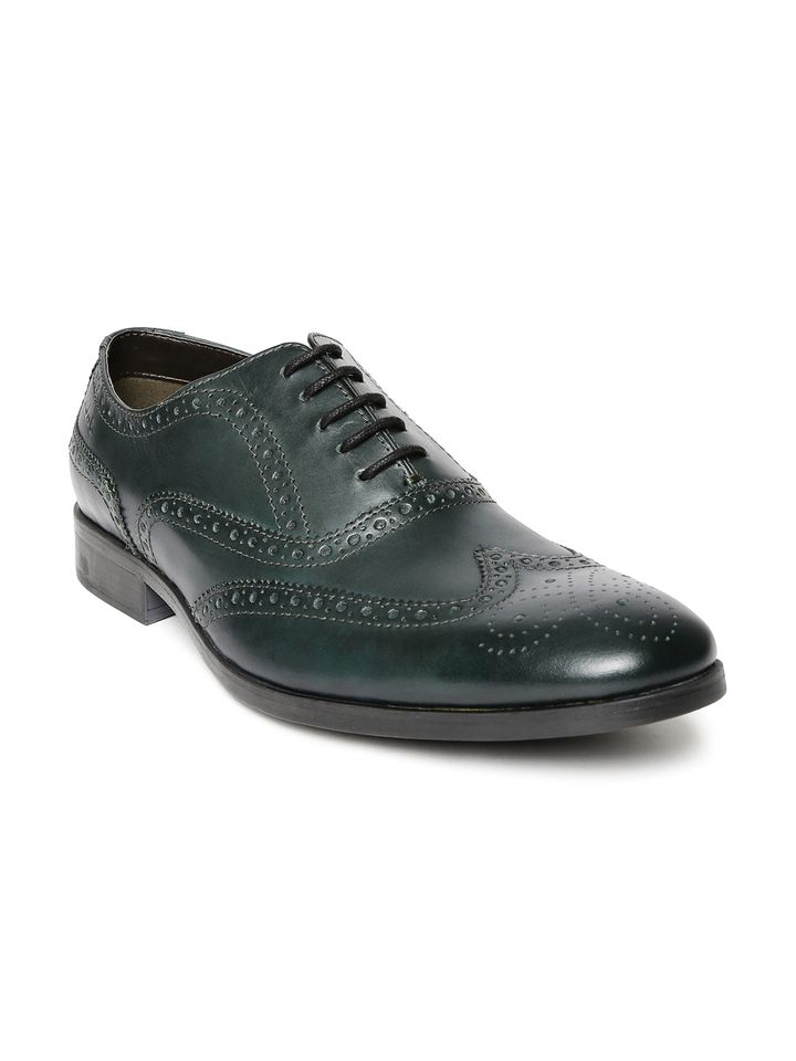 Dark green formal shoes clearance