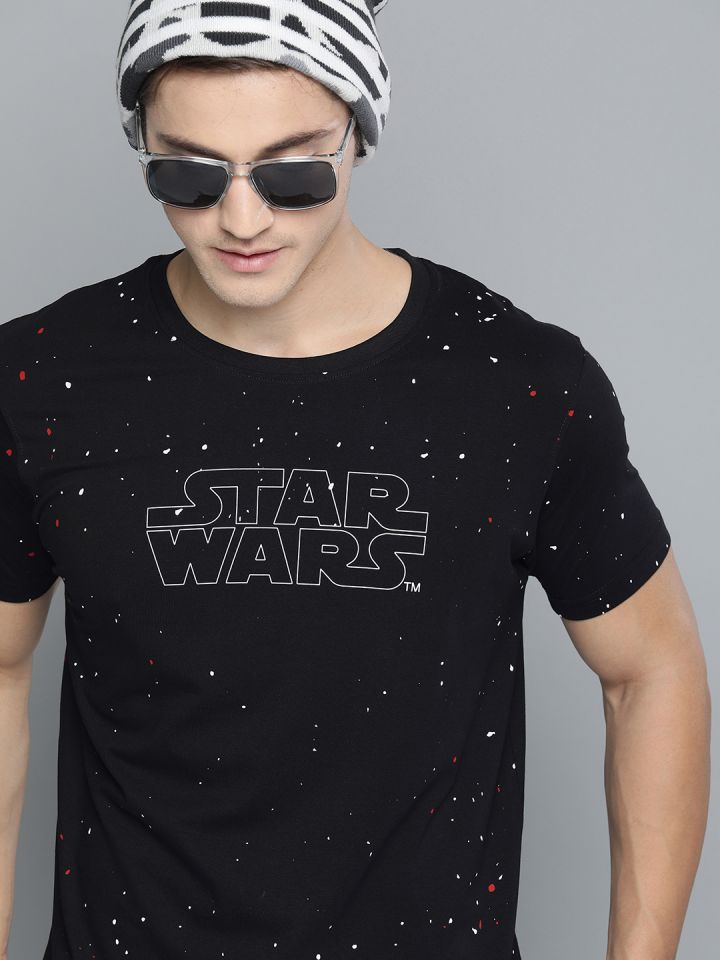Buy Kook N Keech Star Wars Men Black Back Printed Round Neck Pure