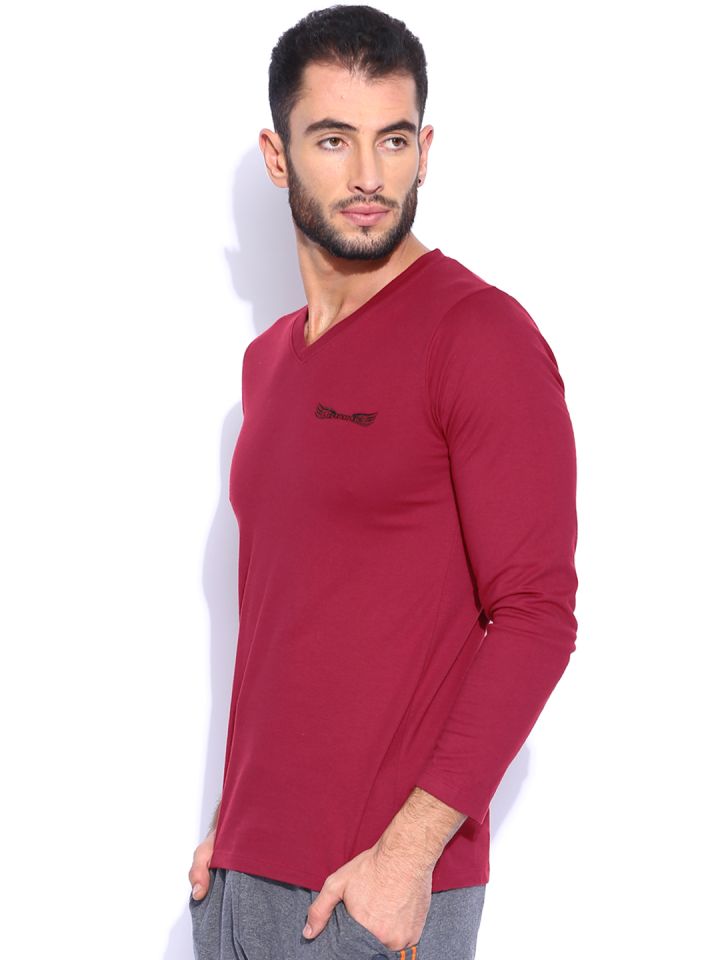 Buy Chromozome Red Lounge Pure Cotton T Shirt OS 7 Tshirts for