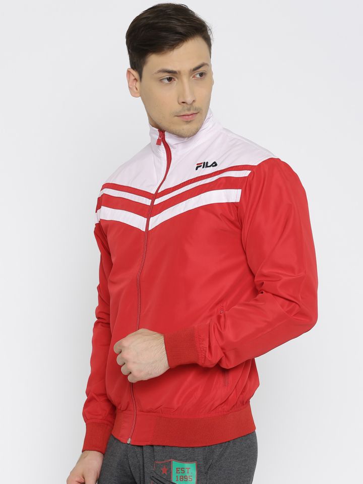 Fila red hot sale and white jacket