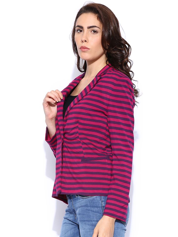 Purple Striped Blazer - Blazers 