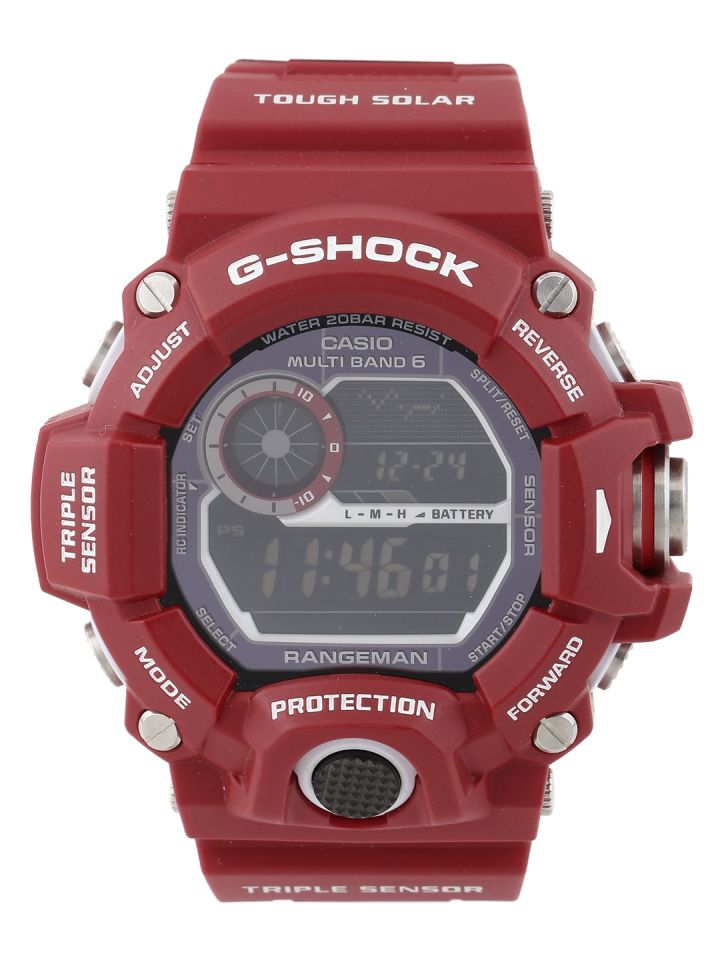 Red g shock mens watch hot sale