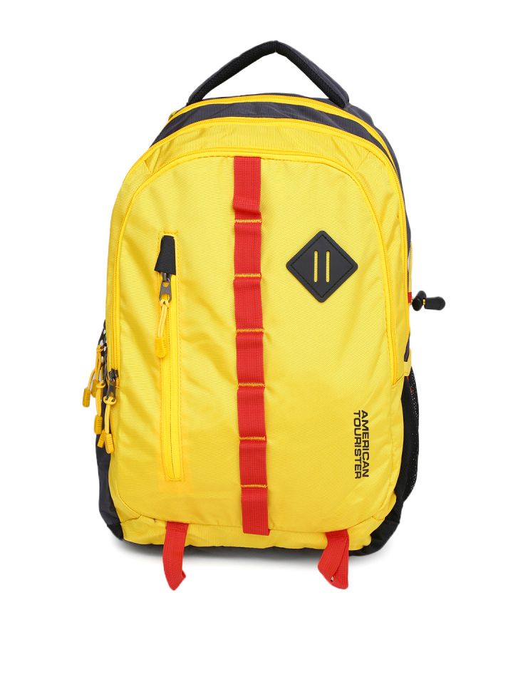 American tourister on sale backpack yellow