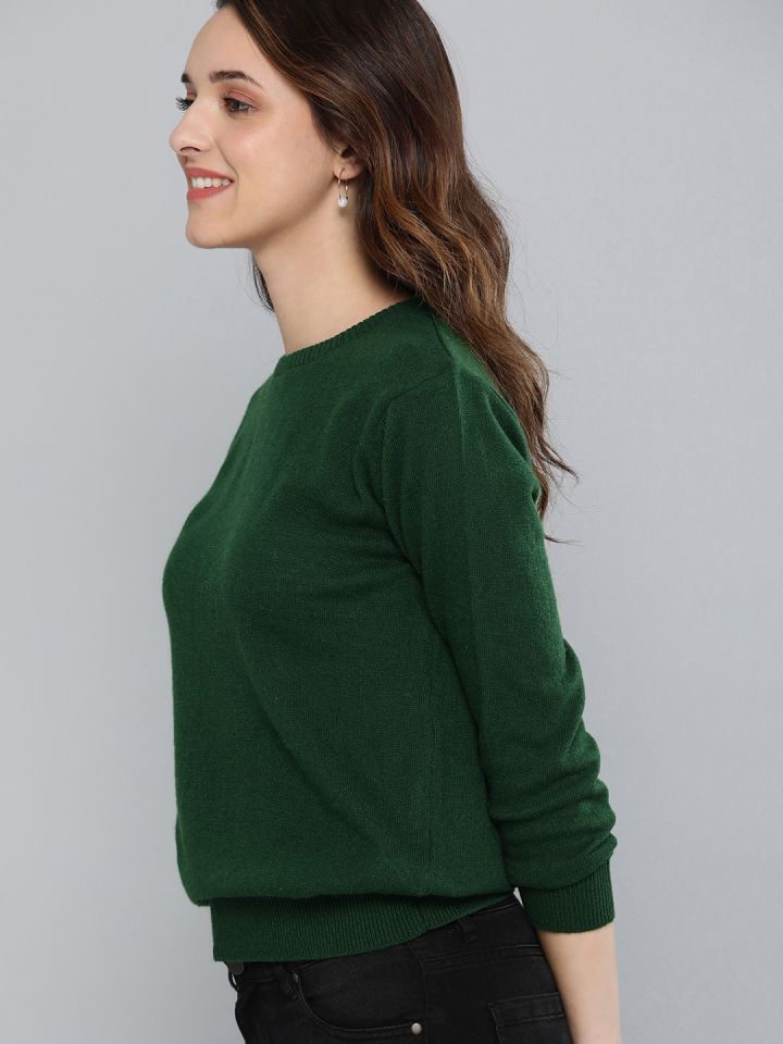 Womens green sale pullover sweater